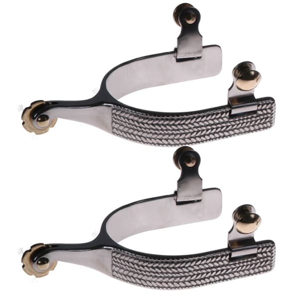 Jacks Imports Stainless Steel Basket Weave Spurs 11080 - main